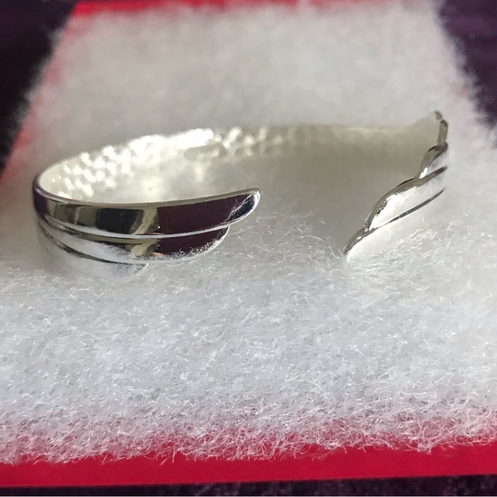 Sterling Silver Cuff Bracelet with Winged Ends